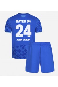 Bayer Leverkusen Aleix Garcia #24 Jalkapallovaatteet Lasten Kolmas peliasu 2025-26 Lyhythihainen (+ Lyhyet housut)